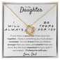 Gift for Daughter "I Will Always Be There For You" Love Knot Necklace From Dad
