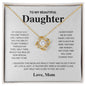 Gift for Daughter "Keep Me In Your Heart" Love Knot Necklace from Mom