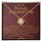 Gift for Daughter "Bad Ass Daughter" Love Knot Necklace