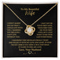 Gift for Wife "I Can't Live Without You" Love Knot Necklace