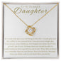 Gift for Daughter "Braver Than You Believe" Love Knot Necklace