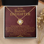 Gift for Daughter "Bad Ass Daughter" Love Knot Necklace
