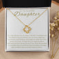 Gift for Daughter "Braver Than You Believe" Love Knot Necklace