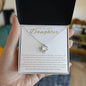 Gift for Daughter "Braver Than You Believe" Love Knot Necklace