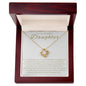 Gift for Daughter "Braver Than You Believe" Love Knot Necklace