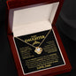 Gift for Daughter "Straighten Your Crown" Love Knot Necklace from Dad